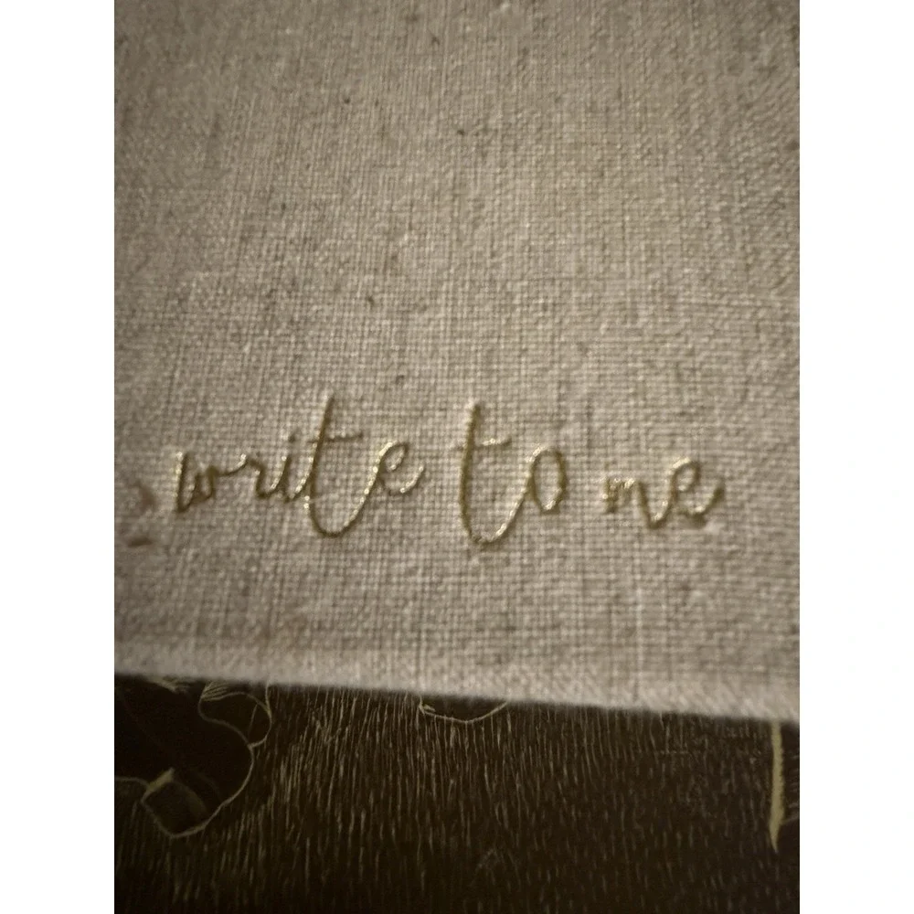 Linen Baby Memory Book & Keeper Box 9.5x8 Blank Journal Gold Write To Me